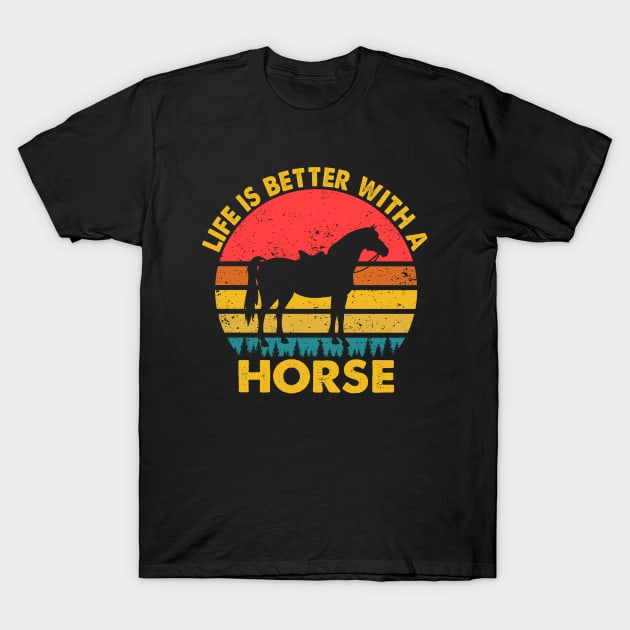 Life Is Better With A Horse Lover Gift Christmas T-Shirt by ChrifBouglas